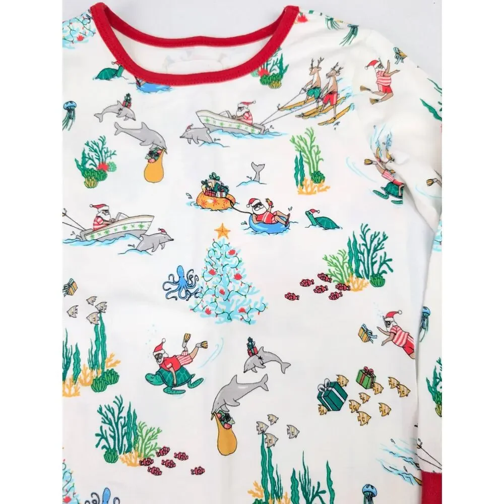 BedHead PJ's Youth 5T Ocean Life Santa Pajamas